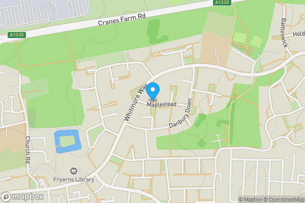 Map location for Land Adjacent to 31 Maplestead, Basildon, Essex, SS14 2SU