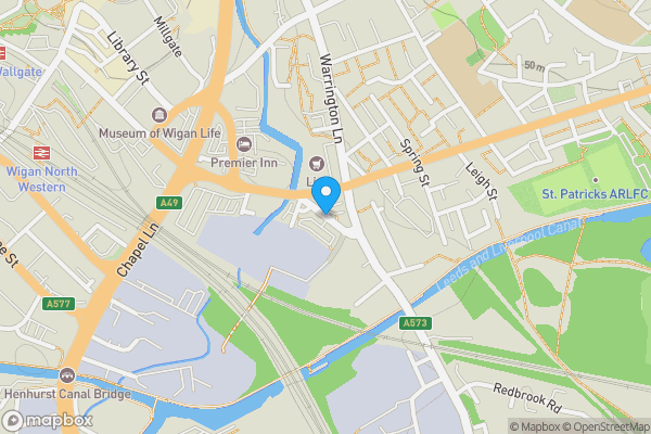 Map location for Sovereign House, Sovereign Business Park, Kings Croft Court, Wigan, Lancashire, WN1 3AP