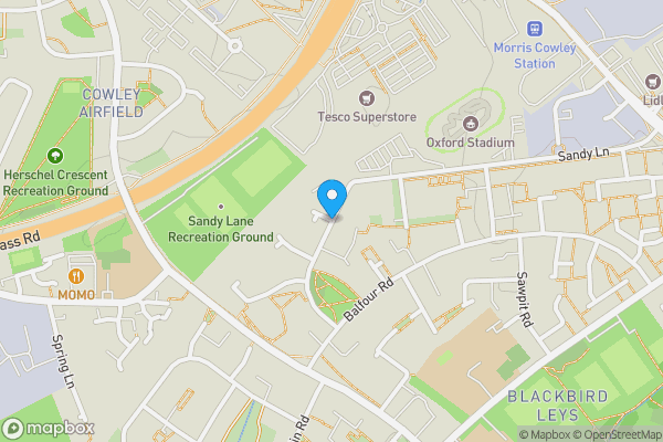 Map location for Sandy Lane, Oxford, Oxfordshire, OX4 6AN