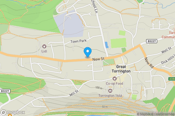 Map location for 58 New Street, Torrington, Devon, EX38 8BS