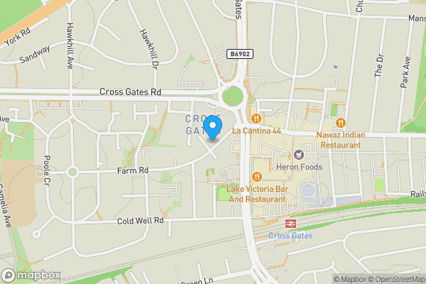 Map location for Former Crossgates Library, Farm Road, Leeds, West Yorkshire LS15 7LB