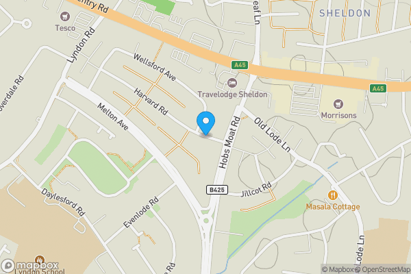 Map location for Harvard Road, Solihull, West Midlands, B92 8ET