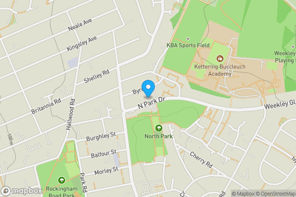Map location for 15 North Park Drive, Kettering NN16 9JT