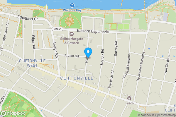 Map location for Flat 3 40 Harold Road, Cliftonville, Margate, Kent, CT9 2HT