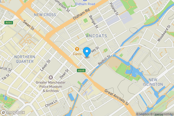 Map location for Apartment 405, McConnell Building, Royal Mills, 16 Jersey Street, Manchester, Greater Manchester M4 6JA