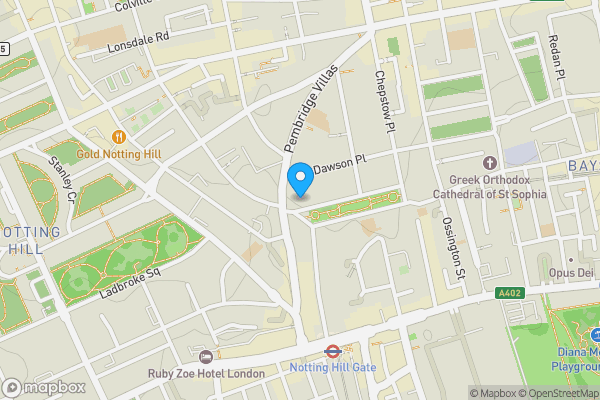 Map location for 30 and 34 Pembridge Square, Notting Hill, London W2 4DT