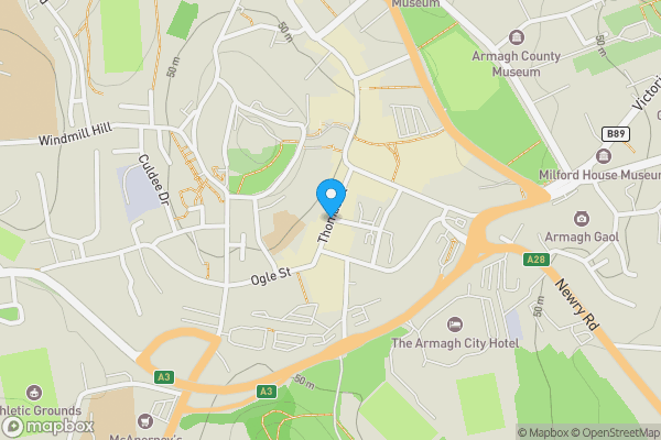 Map location for 158 Thomas Street, Portadown, County Armagh, BT62 3BE