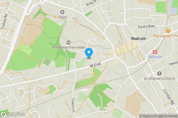 Map location for West End Workshop , Hoskings Row, Redruth, TR15 2SN