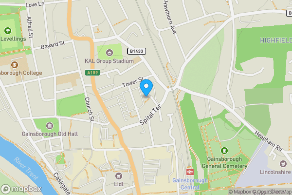 Map location for 5 Rectory Avenue, Gainsborough, Lincolnshire, DN21 2JE