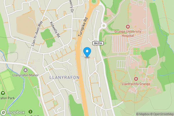 Map location for Garage, Bath Green, Llanfrechfa, Cwmbran, Gwent, NP44 8US