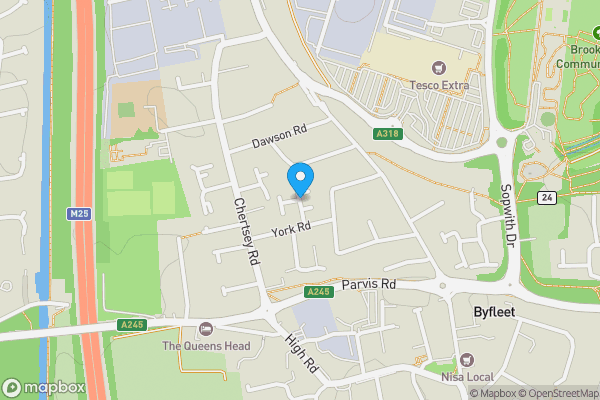 Map location for Wakefield Close, West Byfleet, Surrey, KT14 7NA