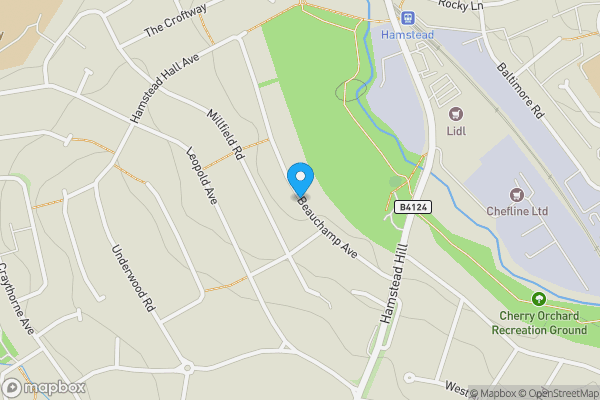 Map location for Beauchamp Avenue, Birmingham, West Midlands, B20 1DX