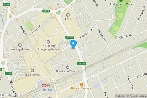 Map location for 105 Verve Apartments, 5 Mercury Gardens, Romford, Essex RM1 3FD