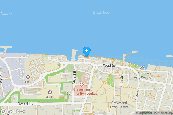 Map location for Flat 63 Russell Quay, West Street, Gravesend, Kent, DA11 0BP