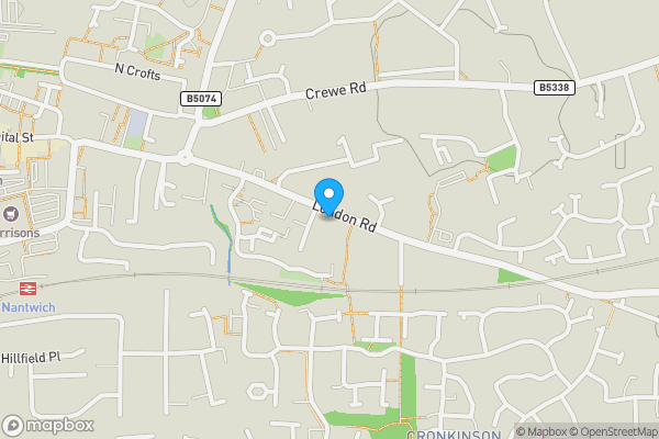 Map location for 76 London Road, Nantwich, Cheshire CW5 6LT