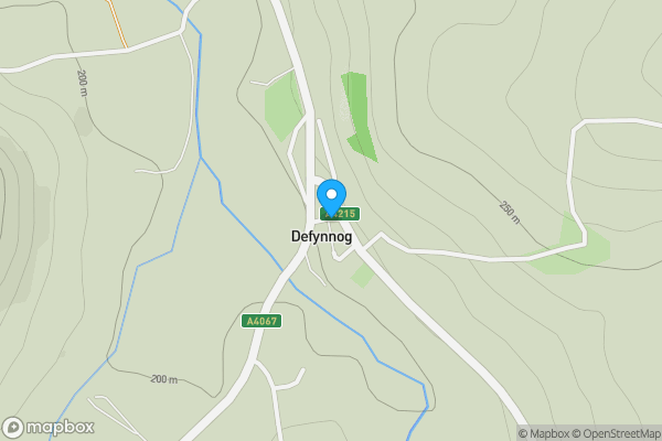Map location for Defynnog, Brecon, Powys.
