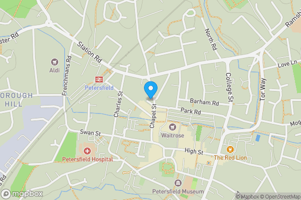 Map location for The Old Drum, 16 Chapel Street, Petersfield, Hampshire, GU32 3DP