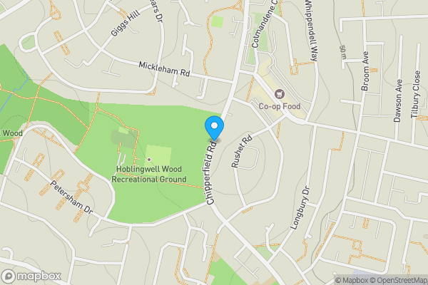 Map location for Land On The West Side Of Chipperfield Road, Orpington, Kent, BR5 2RH