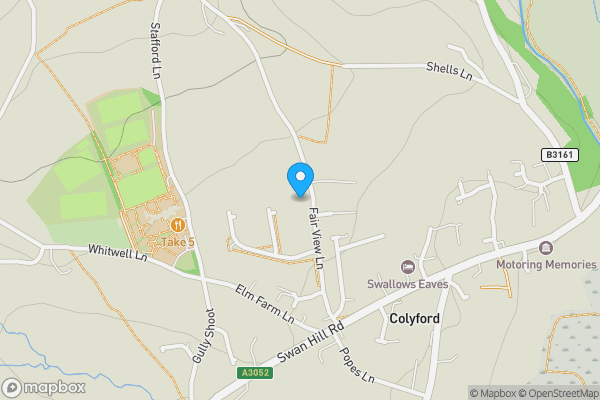 Map location for 6 Elm Villas, Fair View Lane, Colyford, EX24 6QY