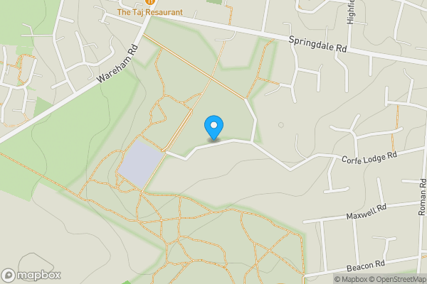 Map location for The Lodge Corfe Lodge Road, Broadstone , Dorset, BH18 9NG