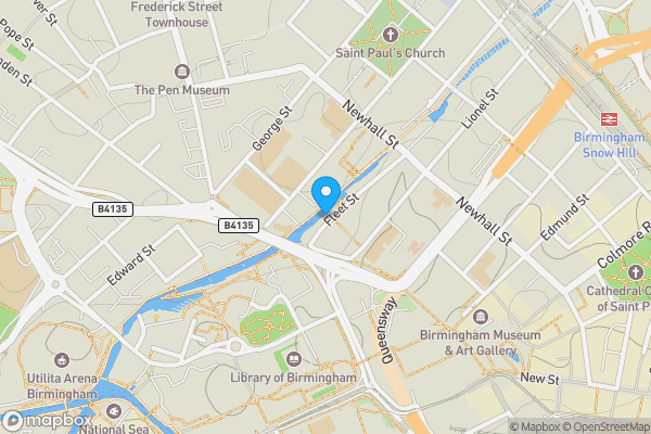 Map location for Apartment 103 Islington Gates, 6 Fleet Street, Birmingham, West Midlands, B3 1JH
