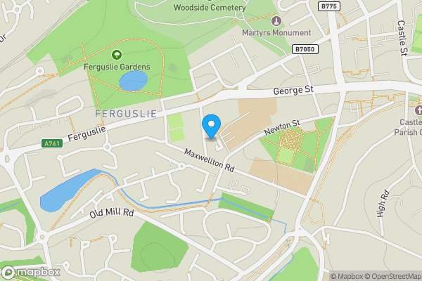 Map location for Flat 2/2, 27 Ferguslie Walk, Paisley, Renfrewshire, PA1 2RQ