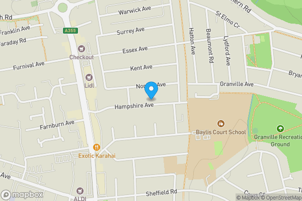 Map location for 59, Hampshire Avenue, SLOUGH, Berkshire, SL1 3AG