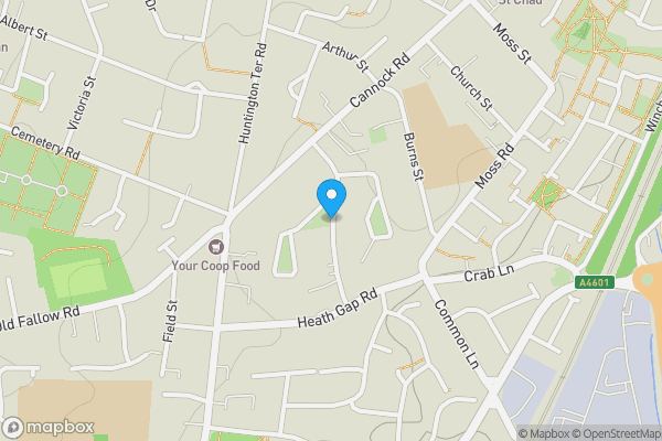 Map location for Sankey Road, CANNOCK, Staffordshire, WS11 6DT