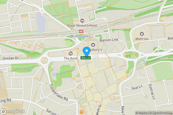 Map location for Flat 1019, Churchill Place, Churchill Way, Basingstoke, Hampshire RG21 7ES