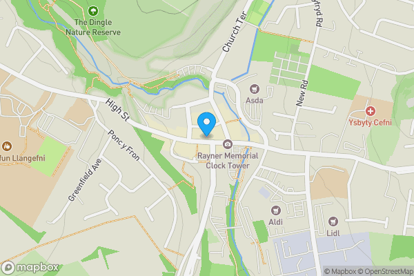 Map location for 5 High Street, Llangefni, Anglesey , LL77 7LT
