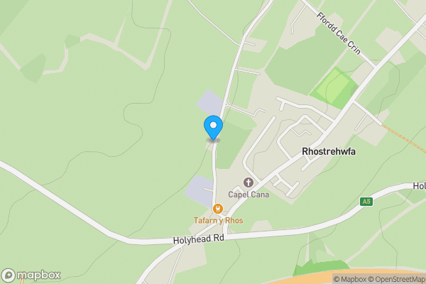 Map location for Rhostrehwfa, Llangefni, Gwynedd, LL77 7AQ