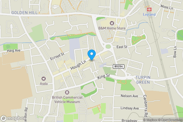 Map location for 66 Hough Lane, Leyland, Lancashire PR25 2SA