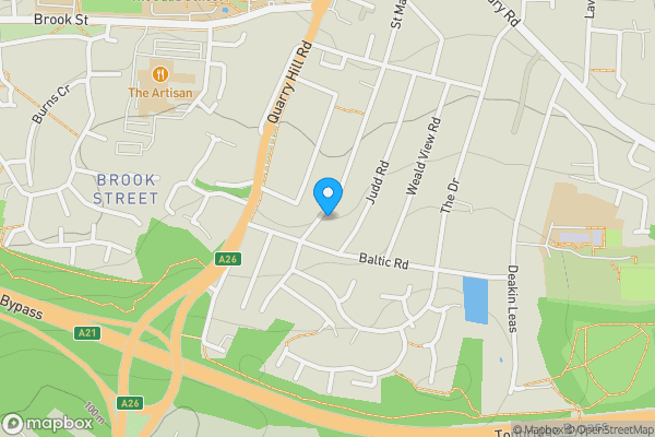 Map location for 162 St. Marys Road, Tonbridge, Kent, TN9 2NN