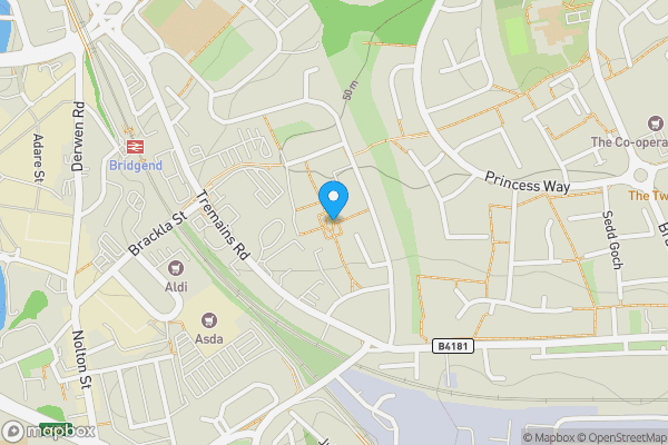 Map location for Ffordd Ganol, BRIDGEND, CF31