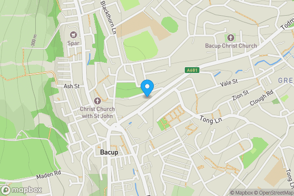 Map location for Wellington Hotel, 10 Todmorden Road, Bacup, Lancashire, OL13 9BN