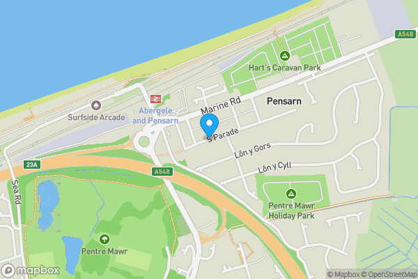 Map location for South Parade, Abergele, Conwy, LL22 7RG