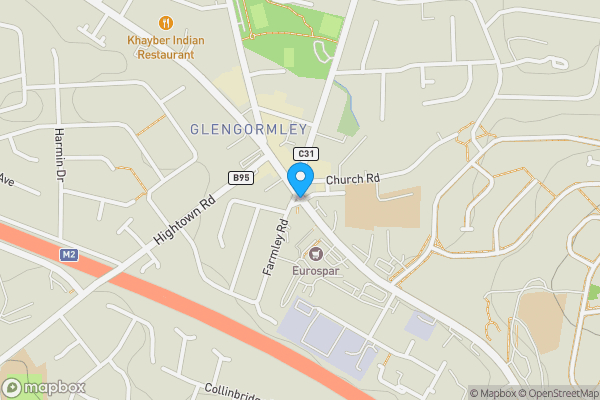 Map location for 21, Ferndale Drive, Newtownabbey, Belfast, County Antrim, BT36 7AP