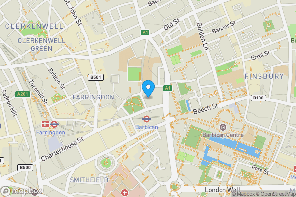 Map location for Flat 28 Florin Court, 6-9 Charterhouse Square, Barbican, London, EC1M 6ET