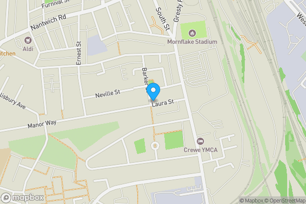 Map location for 41 Laura Street, Crewe CW2 6HA