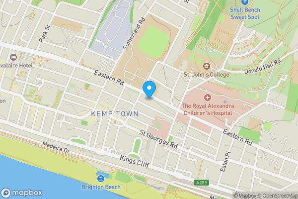 Map location for Flat 9, 142-144 Eastern Road, Brighton, Brighton & Hove, BN2 0AE