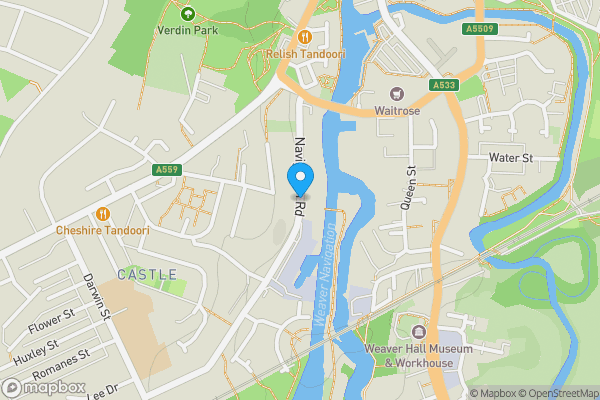 Map location for Former Cheshire Dock Office, Navigation Road, Northwich, Cheshire, CW8 1BE