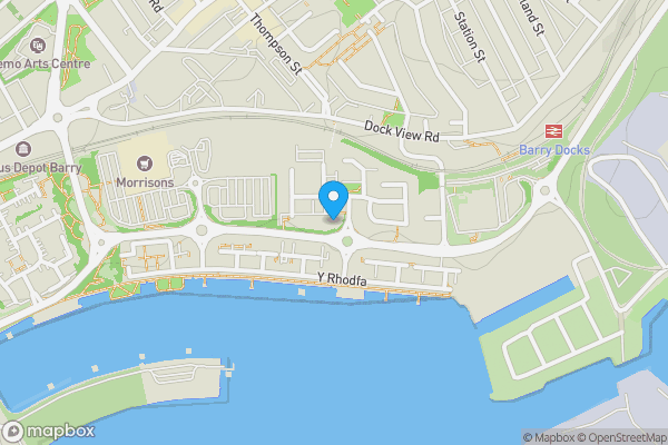 Map location for Apartment 14 Ty Capstan, Rhodfa'r Gwagenni, Barry, South Glamorgan, CF63 4AU