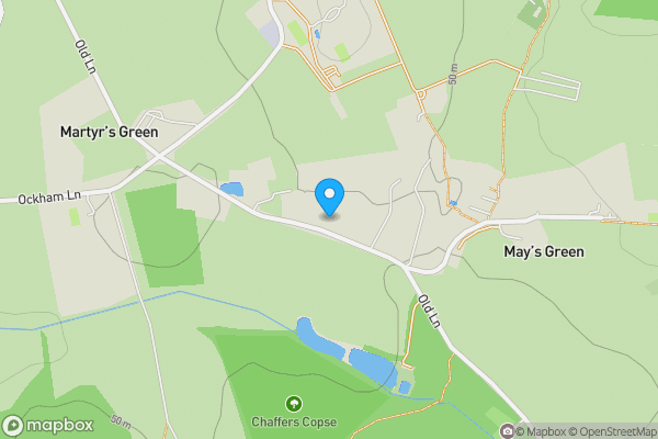 Map location for The Lodge, Old Lane, Cobham, Surrey, KT11 1NH