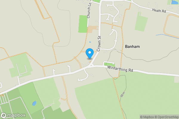 Map location for 3 Crown Street, Banham, Norwich, Norfolk NR16 2EZ