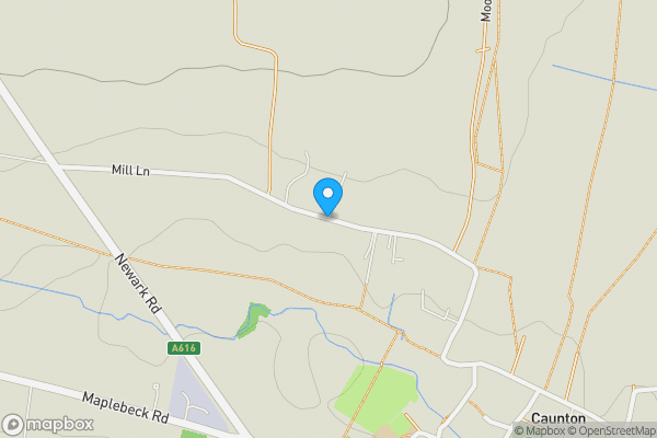 Map location for Paddock off, Mill Lane, Caunton, Newark, Nottinghamshire, NG23 6AJ