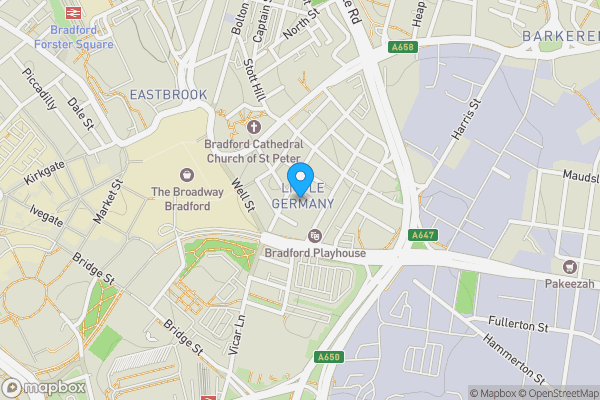 Map location for Apartment 44, 4 Hick Street, Bradford, West Yorkshire, BD1 5AW