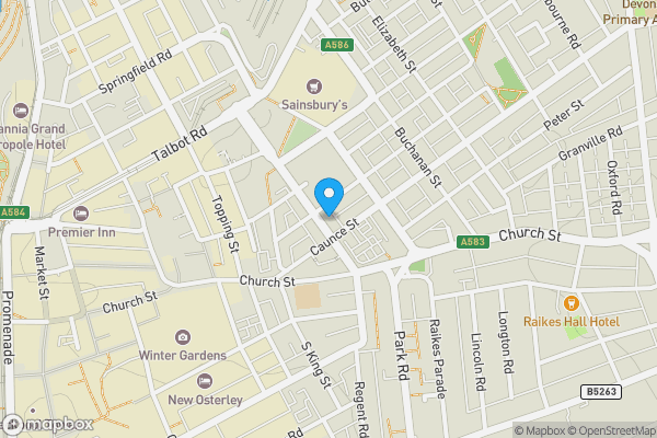 Map location for Flat 1, 29-31 Cookson Street, Blackpool FY1 3EA