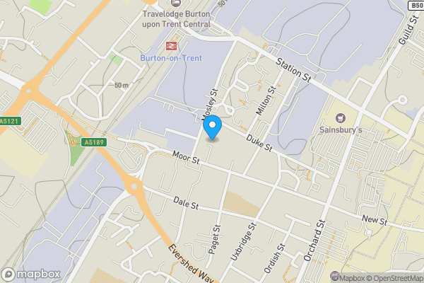 Map location for 10 Catherine Court Moor Street, Burton-On-Trent, Staffordshire, DE14 3TJ
