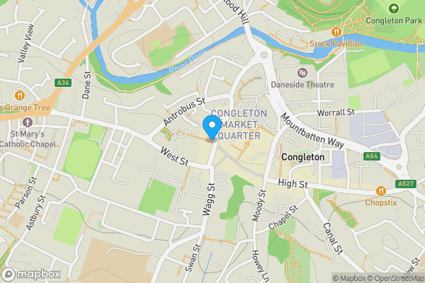 Map location for 2 Mill Street, Congleton, Staffordshire CW12 1AB