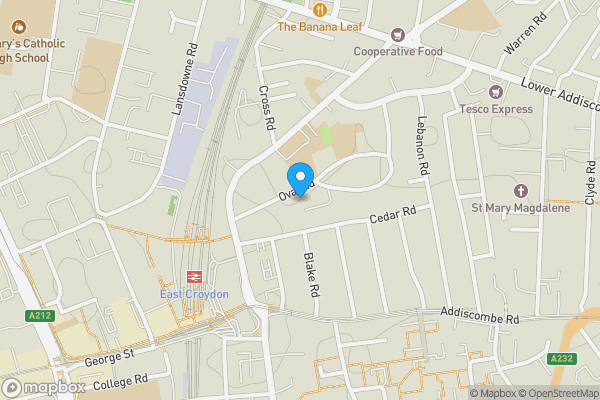 Map location for 102a Oval Road, Croydon, Surrey, CR0 6BL